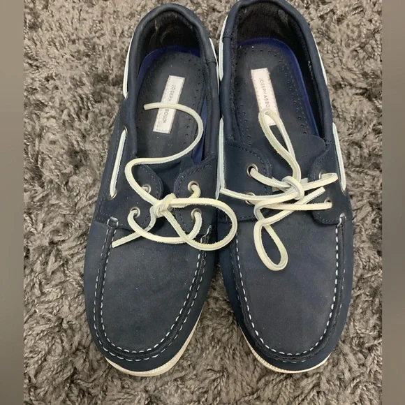 Joseph Abboud navy boat shoes, size 10 - Picture 3 of 4